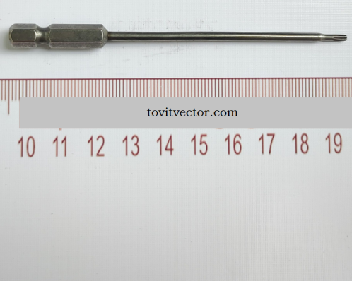 Đầu bits lục giác 6.35 dài 100 mũi T7 ( có lỗ )